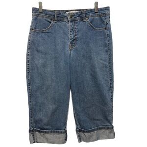 Croft & Barrow Natural Fit Cuffed Denim Crop/Capri size 10 13022